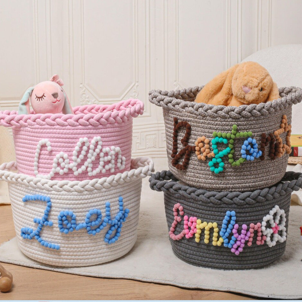 Cotton Rope Woven Storage Basket for Toys and Household Items