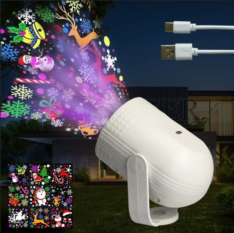 Christmas Projector Lamp with Cartoon Patterns