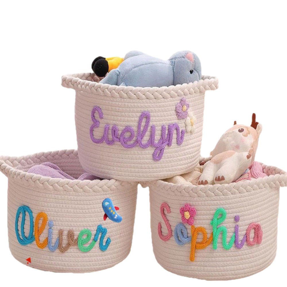 Cotton Rope Woven Storage Basket for Toys and Household Items