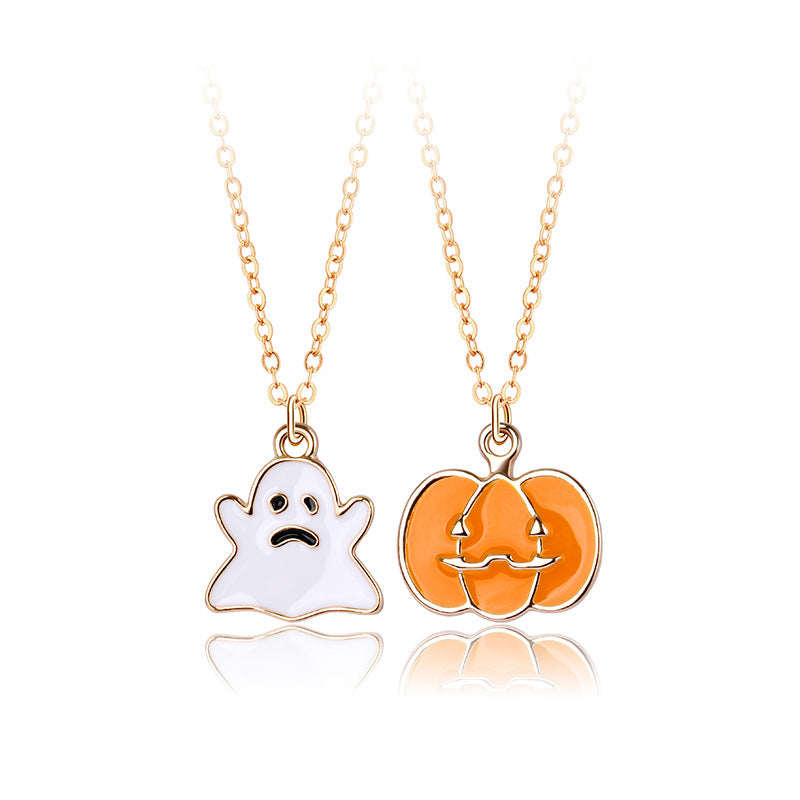 Halloween Necklace Pumpkin Ghost Spider Witch Hat