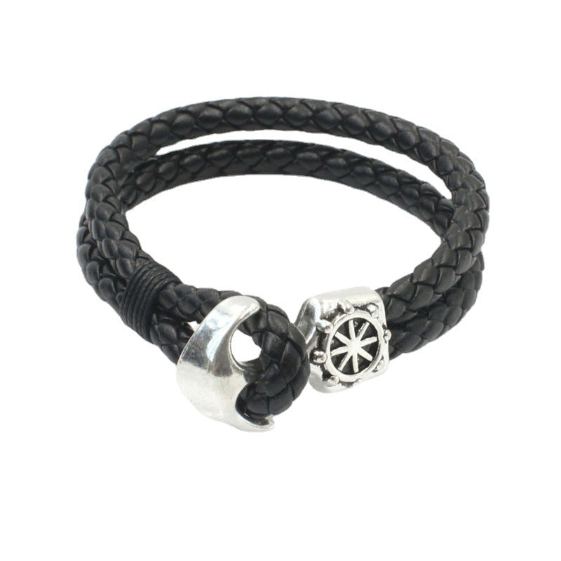 Vintage Nautical Anchor Braided Bracelet