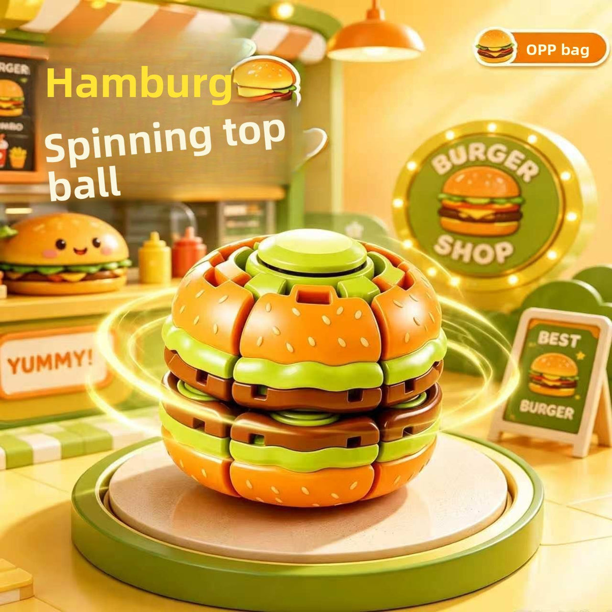 Press and Spin Stress Relief Ball Finger Gyro Educational Toy