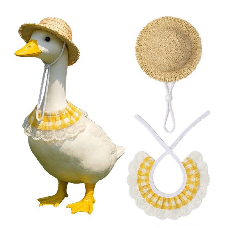 Porch Goose Pet Costume Hat and Bandana Set
