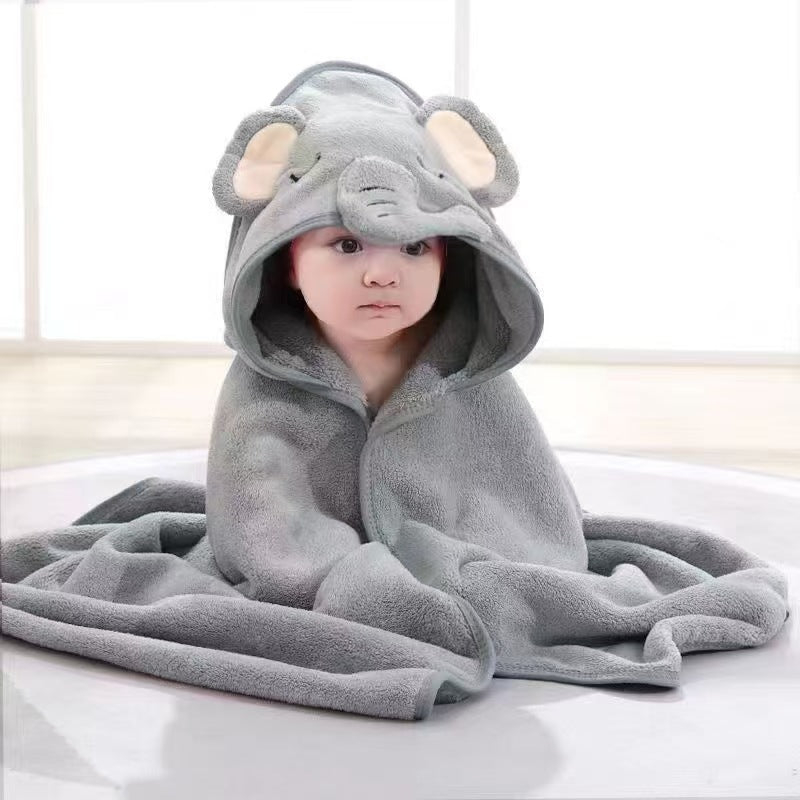 Baby Hooded Bath Poncho Quick-Dry Towel