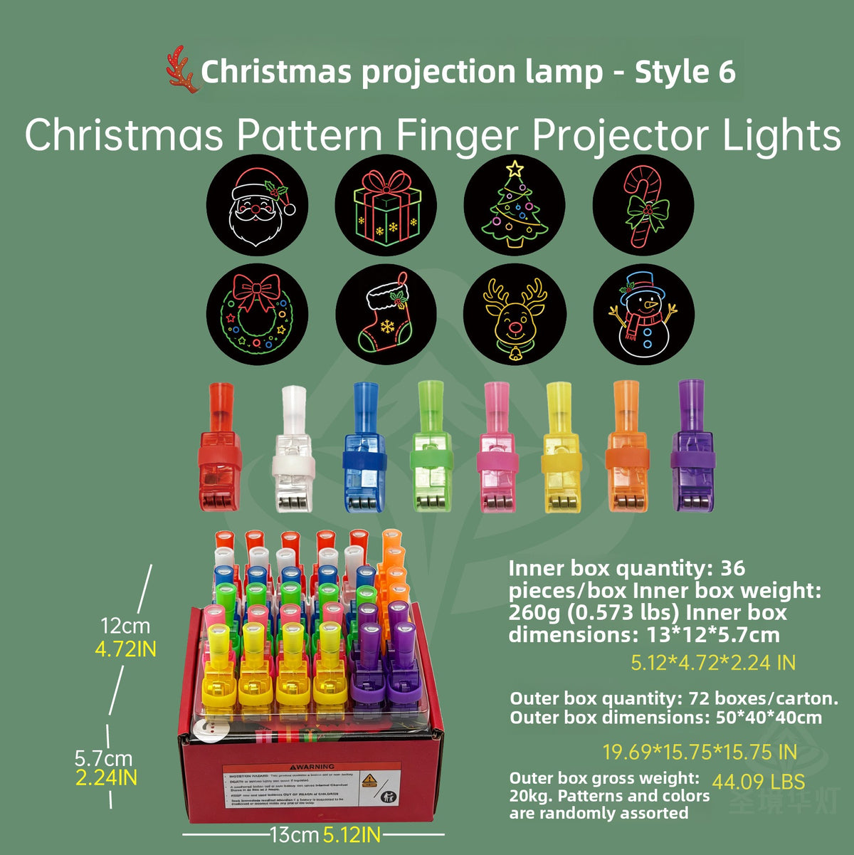 LED Projection Finger Light Toys Minimum order quantity: 72