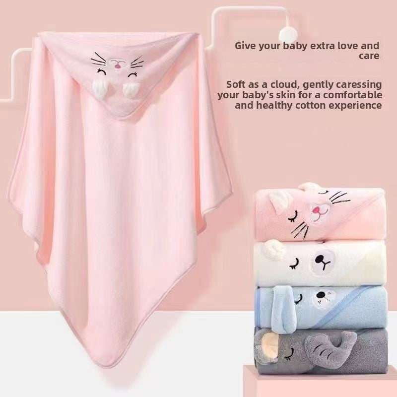 Baby Hooded Bath Poncho Quick-Dry Towel