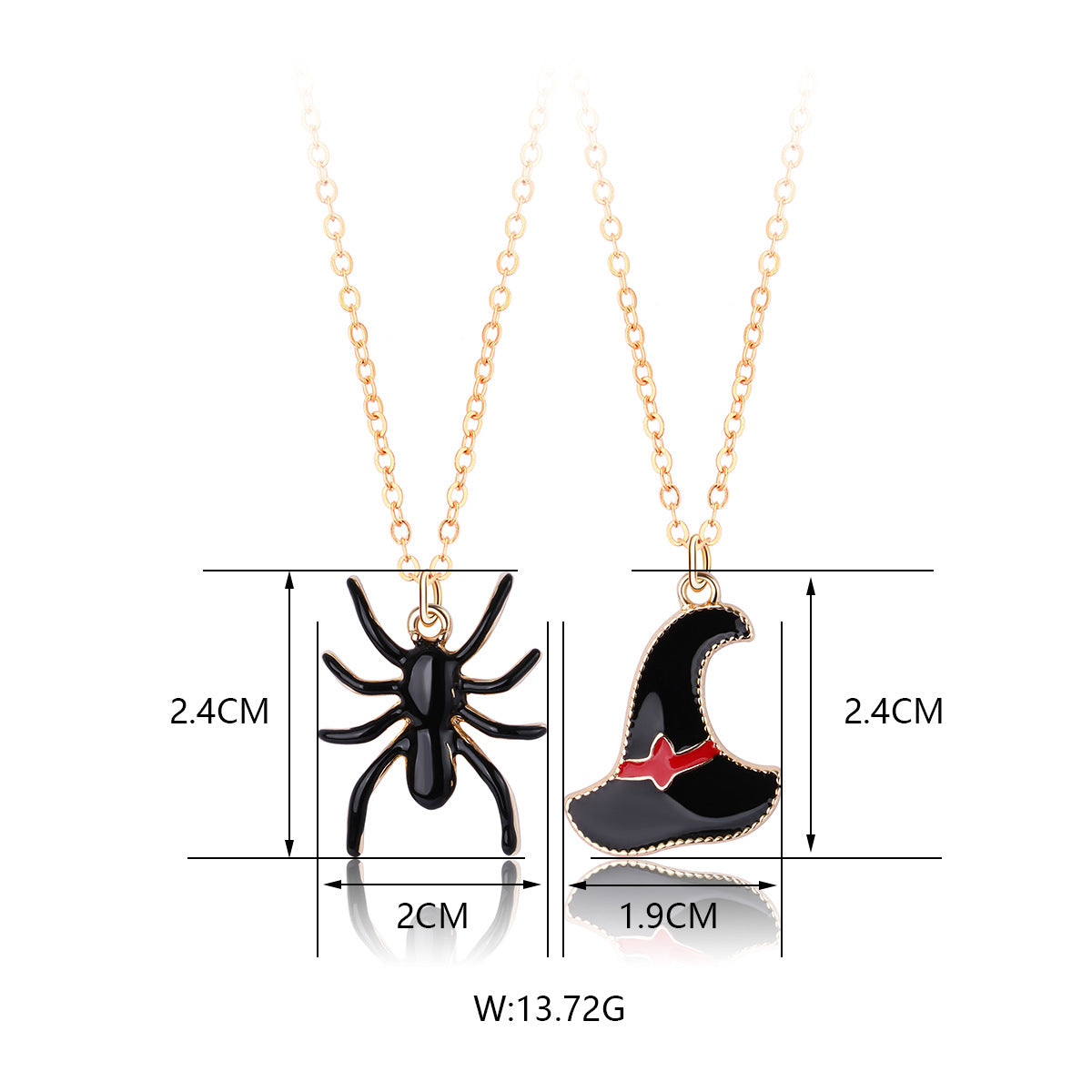 Halloween Necklace Pumpkin Ghost Spider Witch Hat