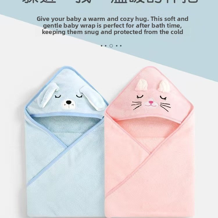 Baby Hooded Bath Poncho Quick-Dry Towel