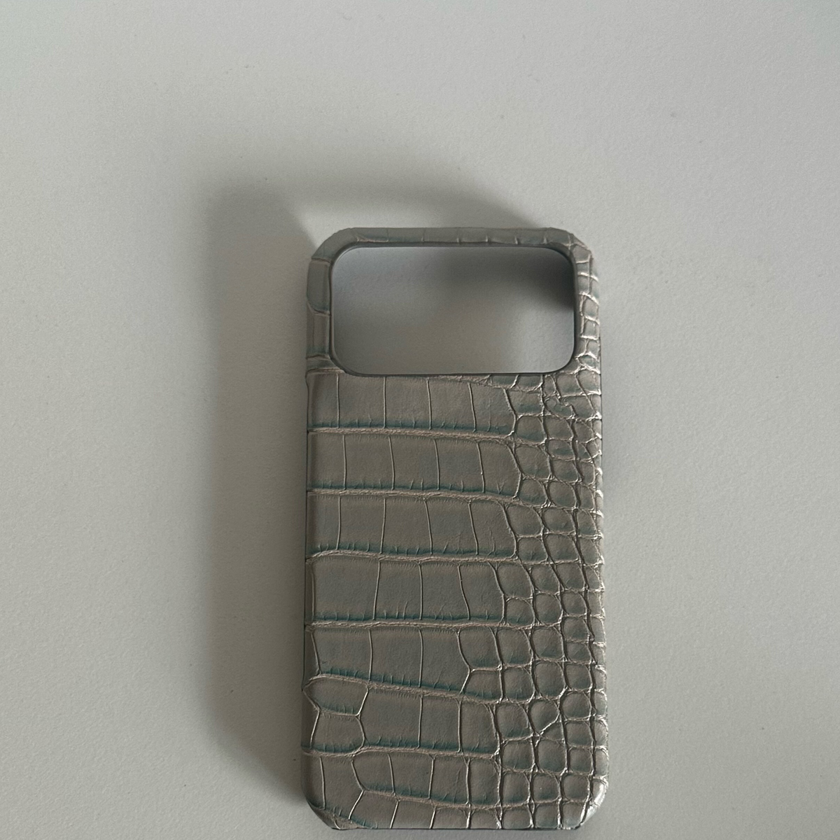 Leather Half-Cover Hard Case Crocodile Pattern