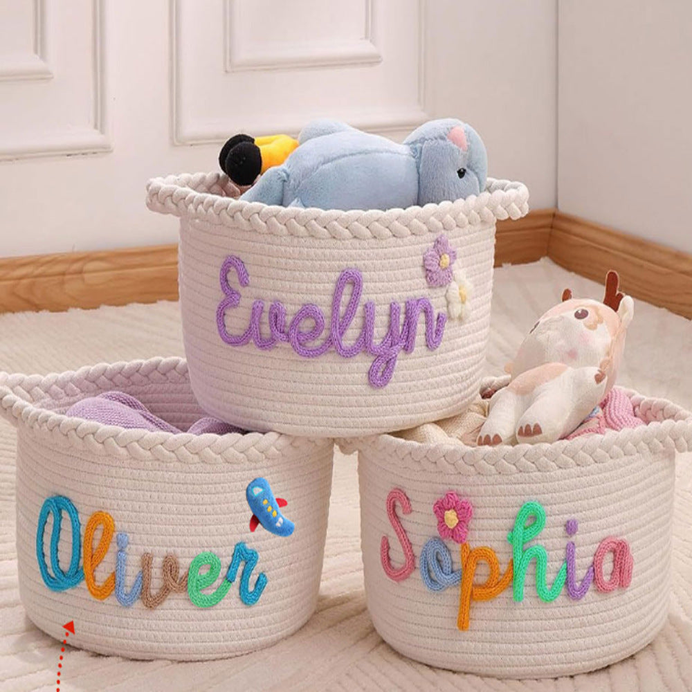 Cotton Rope Woven Storage Basket for Toys and Household Items
