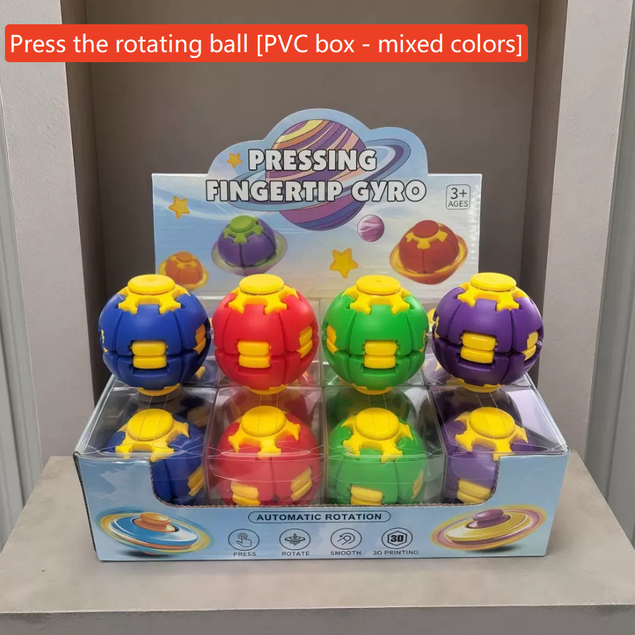 Press and Spin Stress Relief Ball Finger Gyro Educational Toy