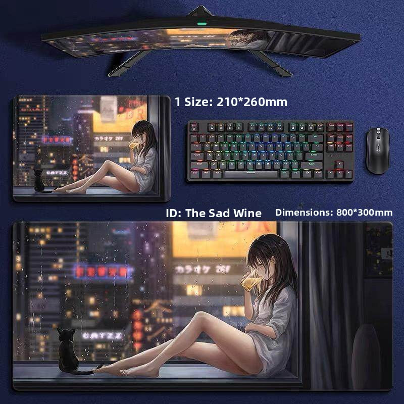 Custom Gaming Mouse Pad with Anime Pattern Desk Mat