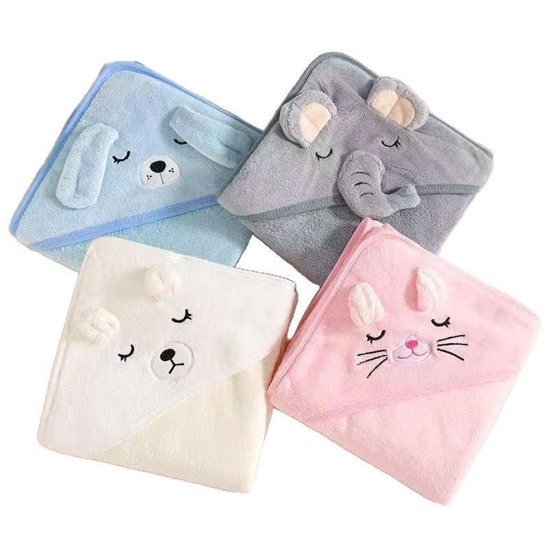 Baby Hooded Bath Poncho Quick-Dry Towel