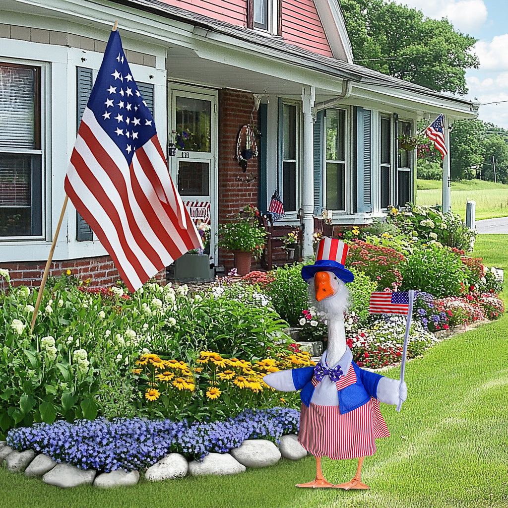 Patriotic Porch Goose Decoration