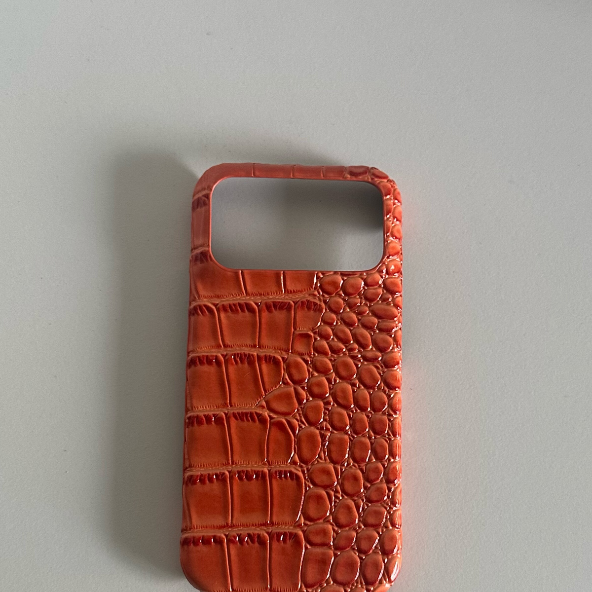 Leather Half-Cover Hard Case Crocodile Pattern