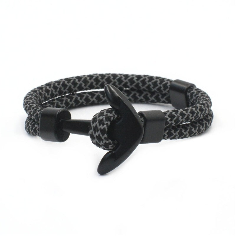 Vintage Nautical Anchor Braided Bracelet