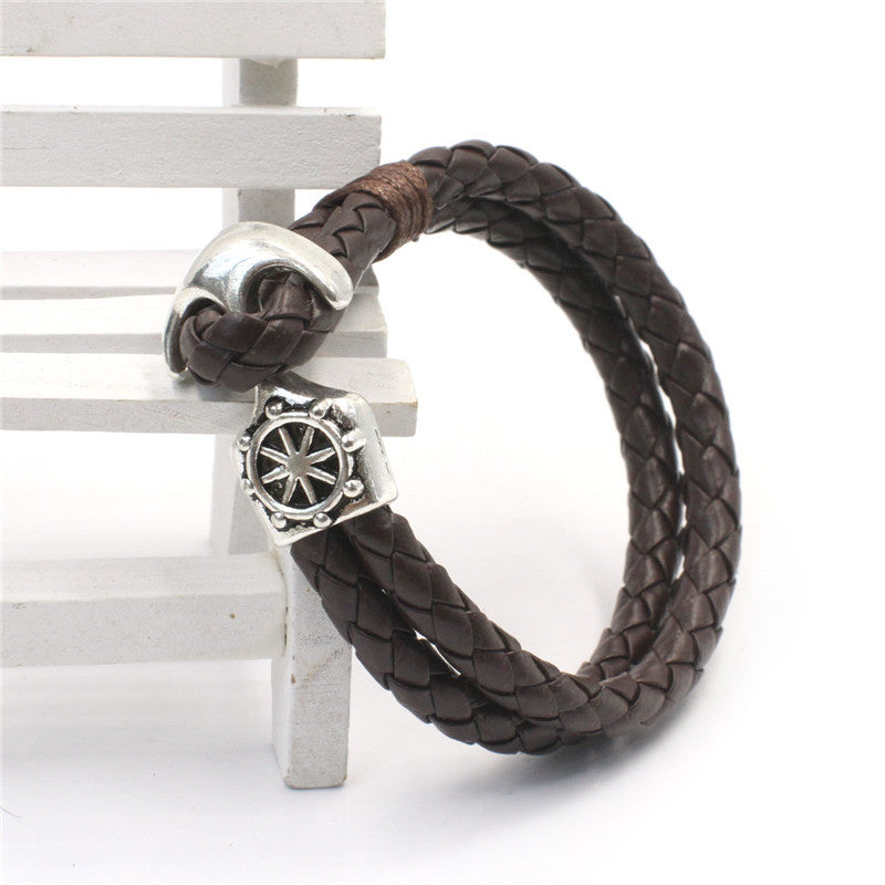 Vintage Nautical Anchor Braided Bracelet