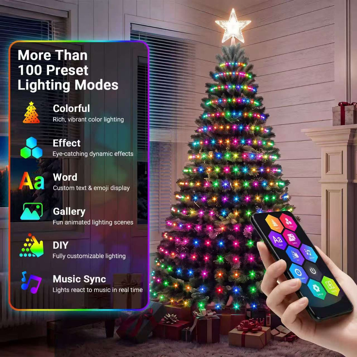 Programmable Remote Control Christmas Tree LED Lights