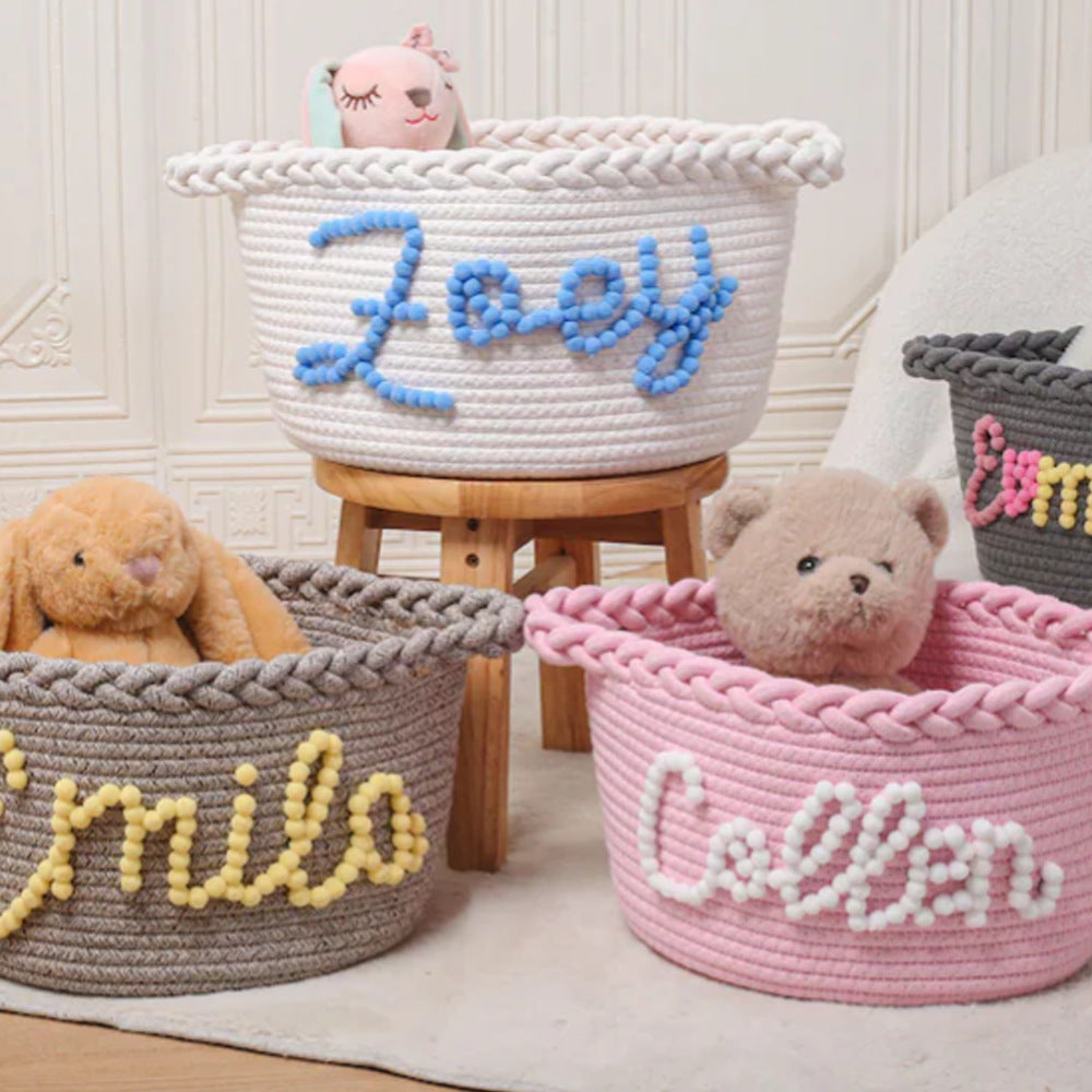 Cotton Rope Woven Storage Basket for Toys and Household Items