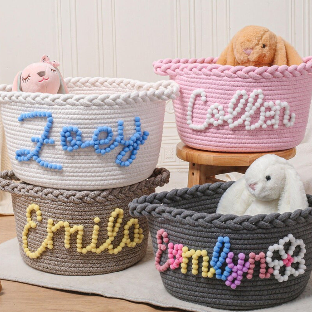 Cotton Rope Woven Storage Basket for Toys and Household Items