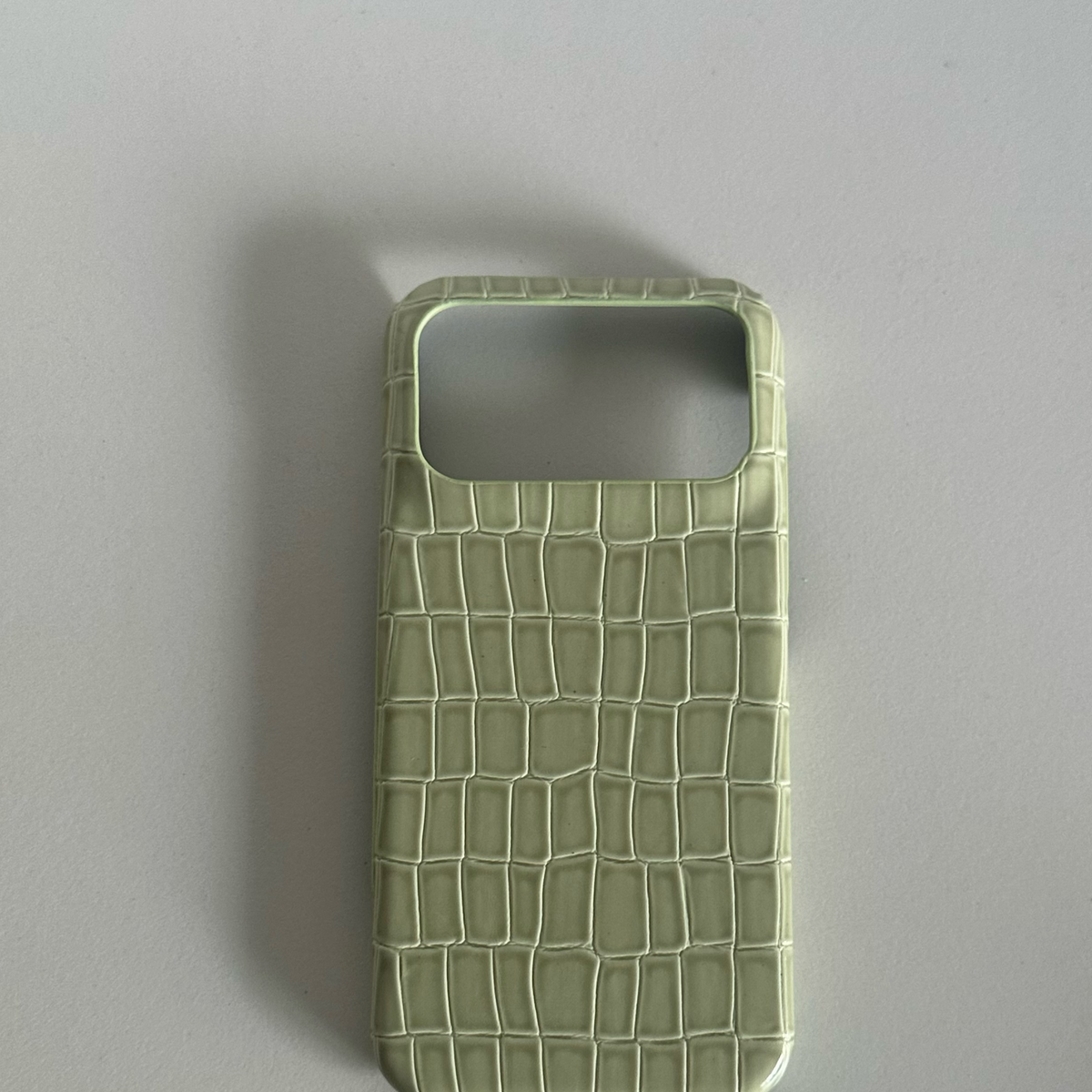 Leather Half-Cover Hard Case Crocodile Pattern