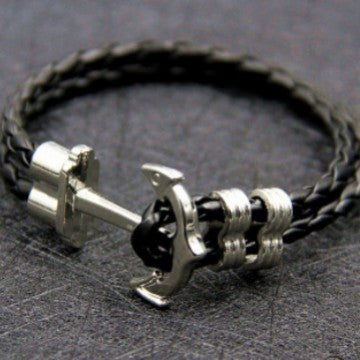 Vintage Nautical Anchor Braided Bracelet