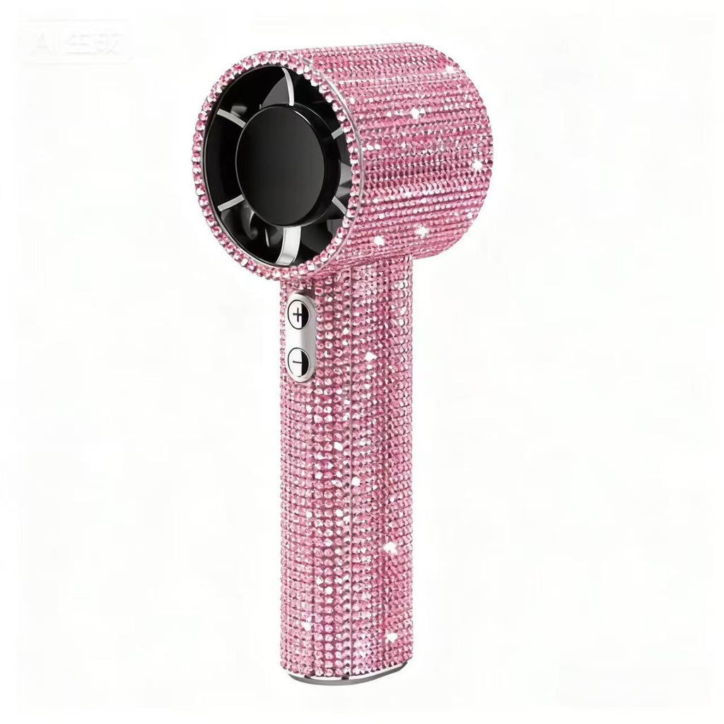 Diamond Mini Handheld Fan with Digital Display