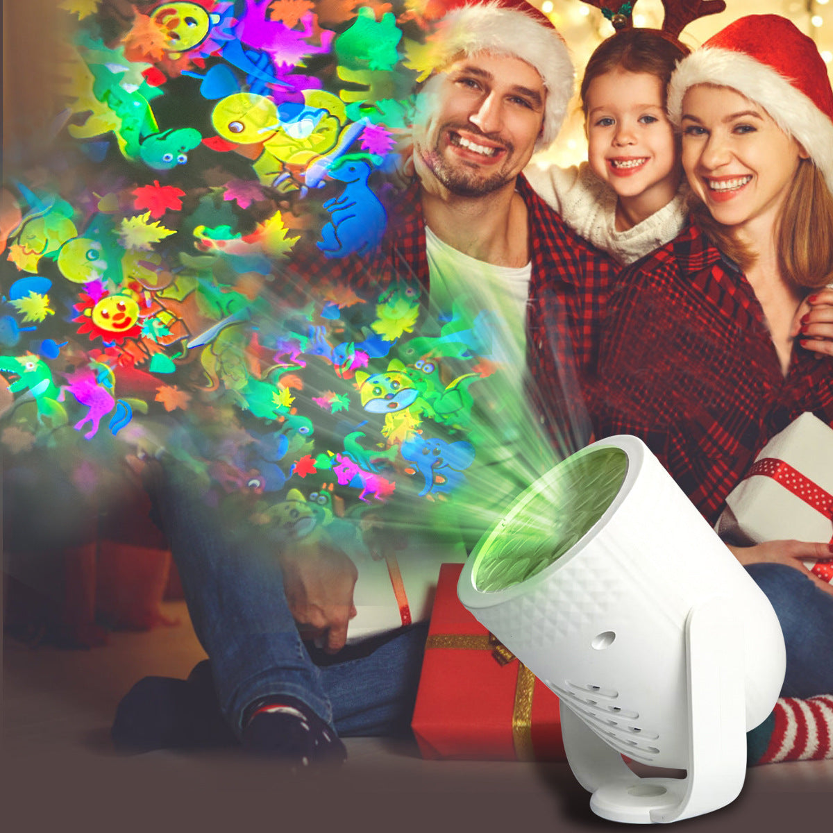 Christmas Projector Lamp with Cartoon Patterns