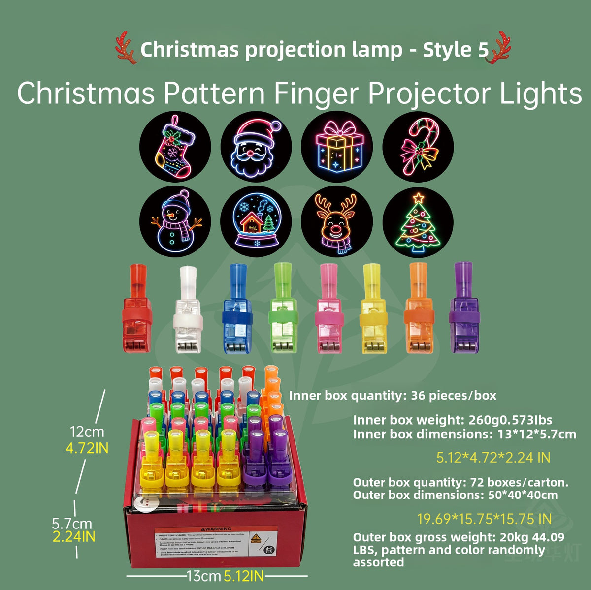 LED Projection Finger Light Toys Minimum order quantity: 72