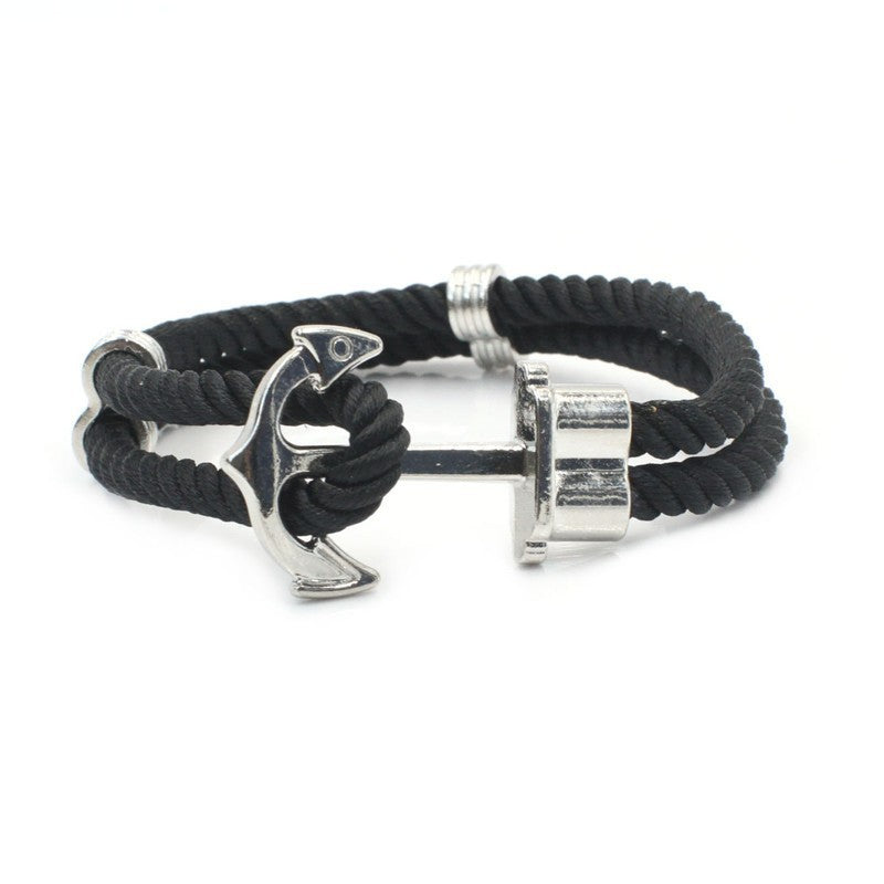 Vintage Nautical Anchor Braided Bracelet