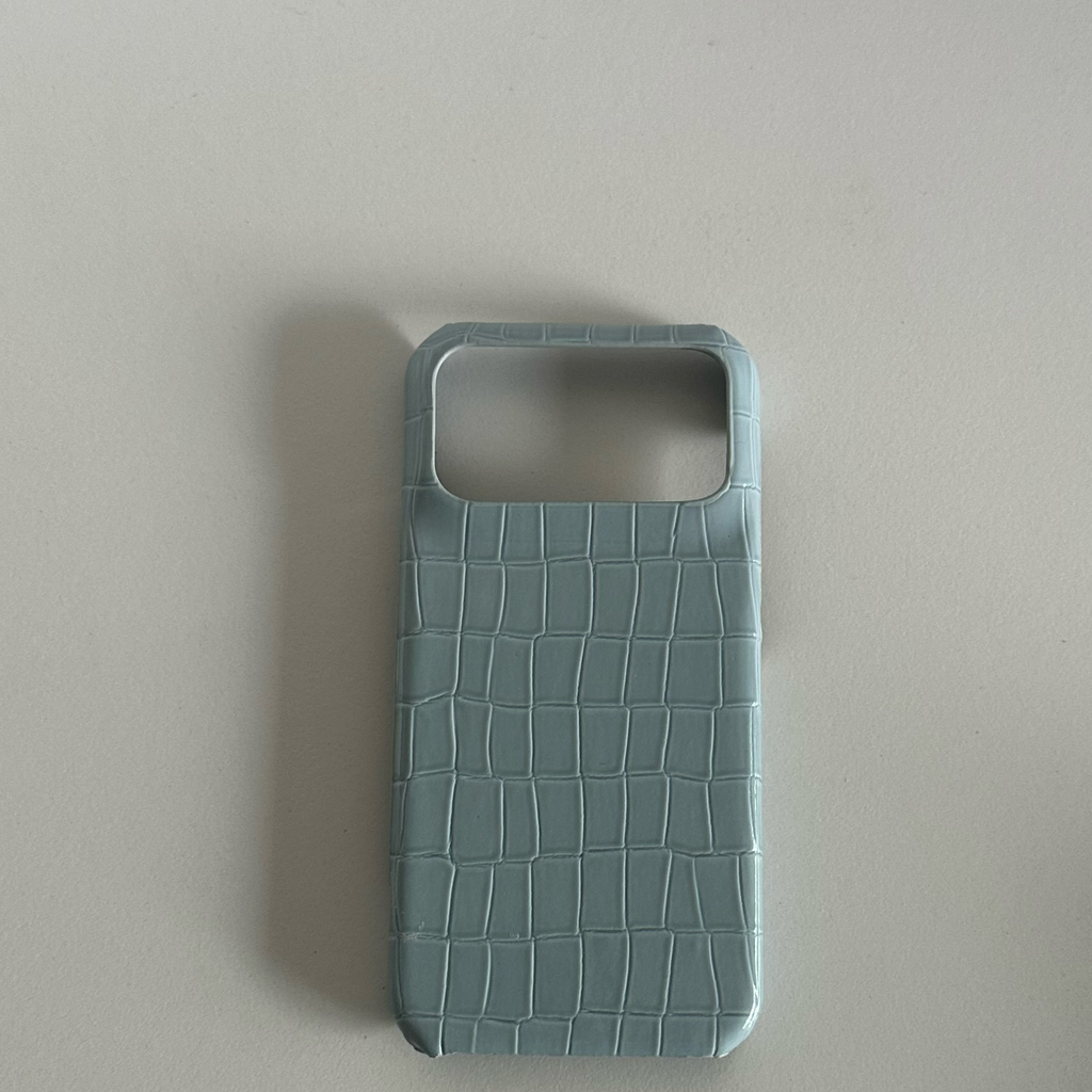 Leather Half-Cover Hard Case Crocodile Pattern