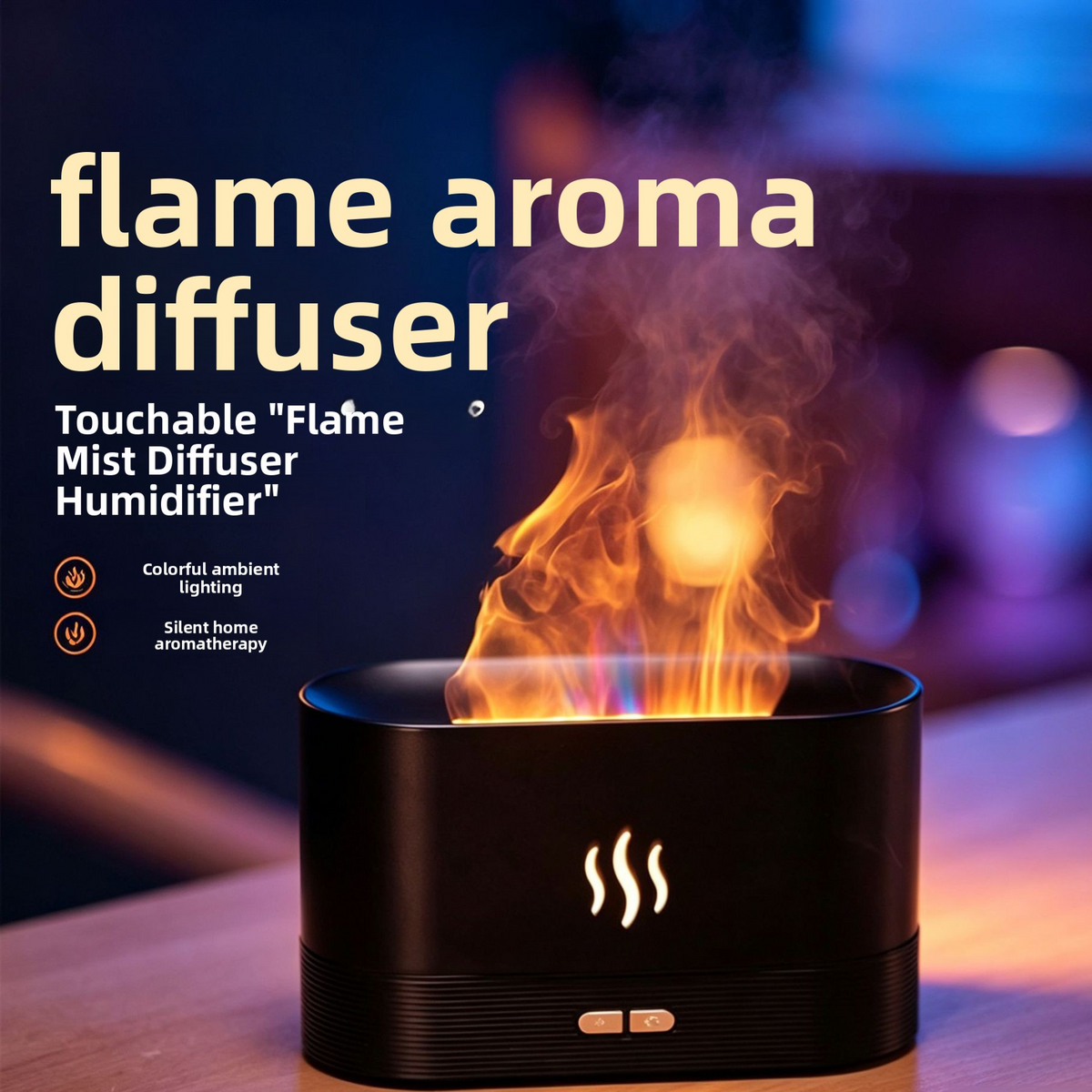 3D Simulated Flame Aromatherapy Humidifier