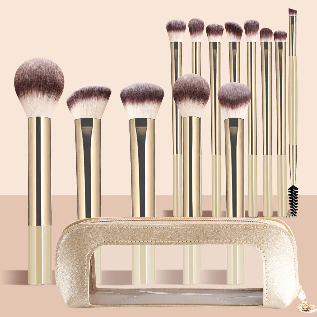 13-Piece Makeup Brush Set with Storage Bag